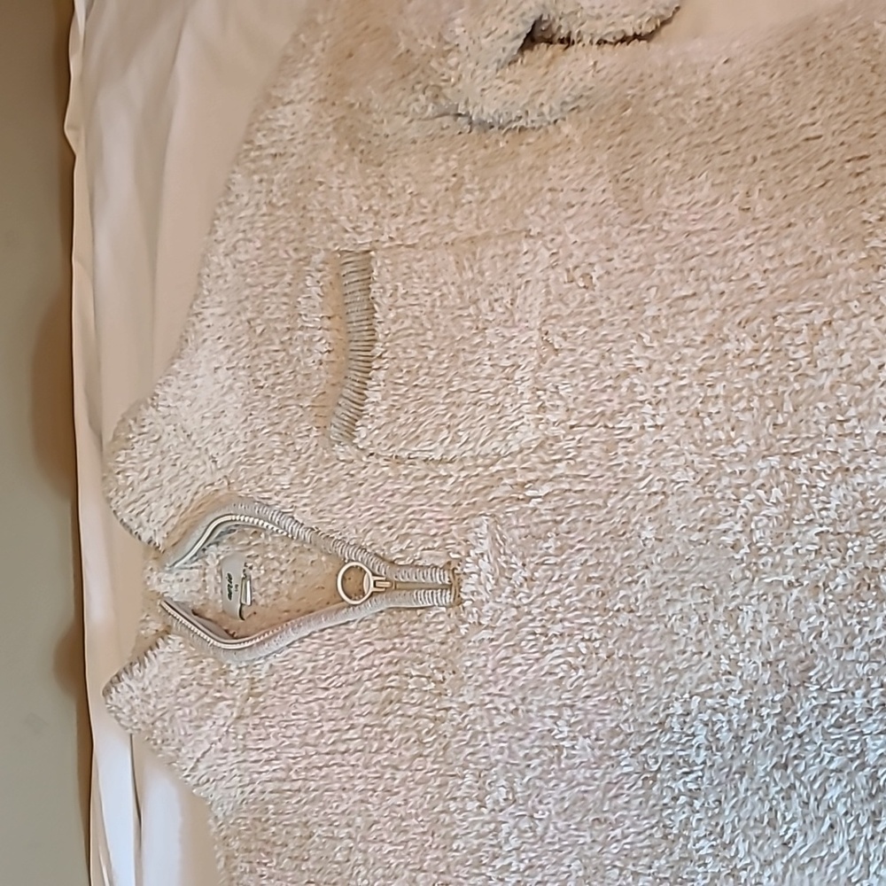 AERIE Sherpa Super Soft Pullover Sweater Quarter Zip Size Medium Women's - Picture 3 of 8